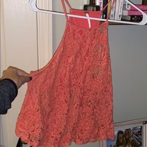 Free people Coral Lace tank!